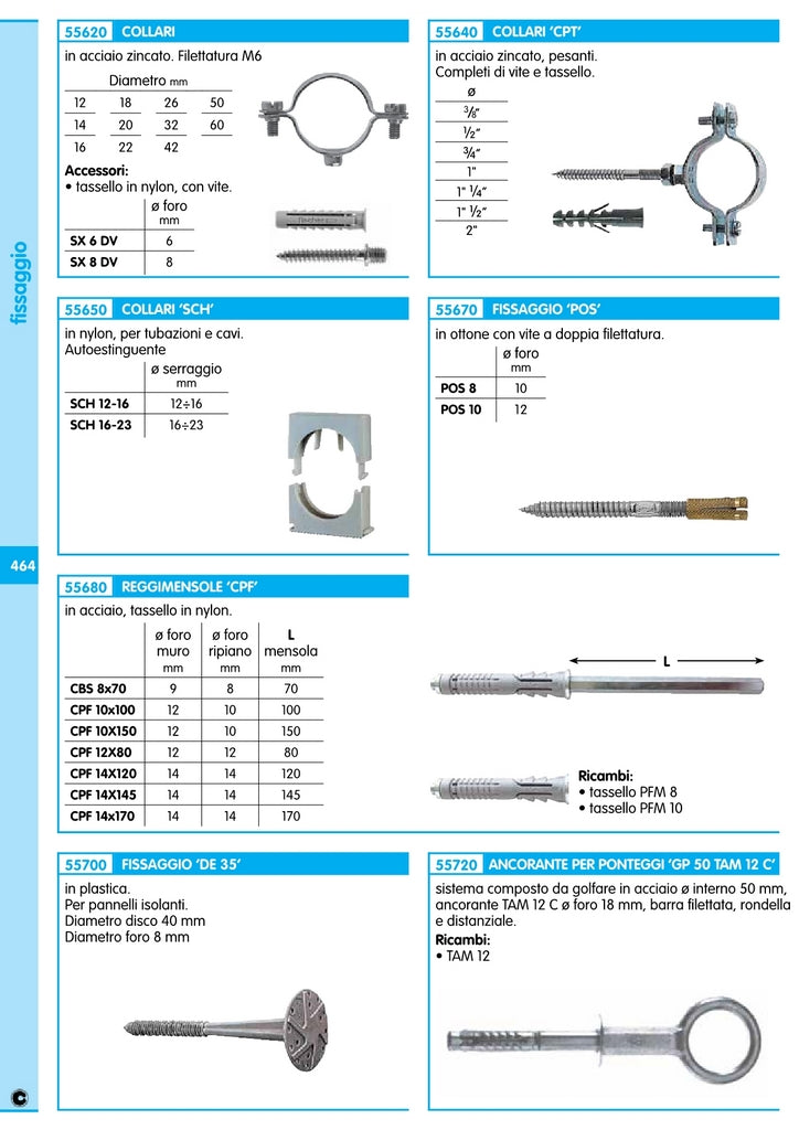 50pz fischer collari x tubi art. cpt gr.1-1/2 6200