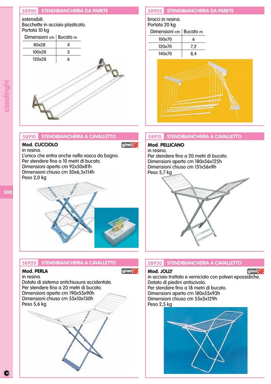 stendibiancheria saliscendi resina 100 cm 18580