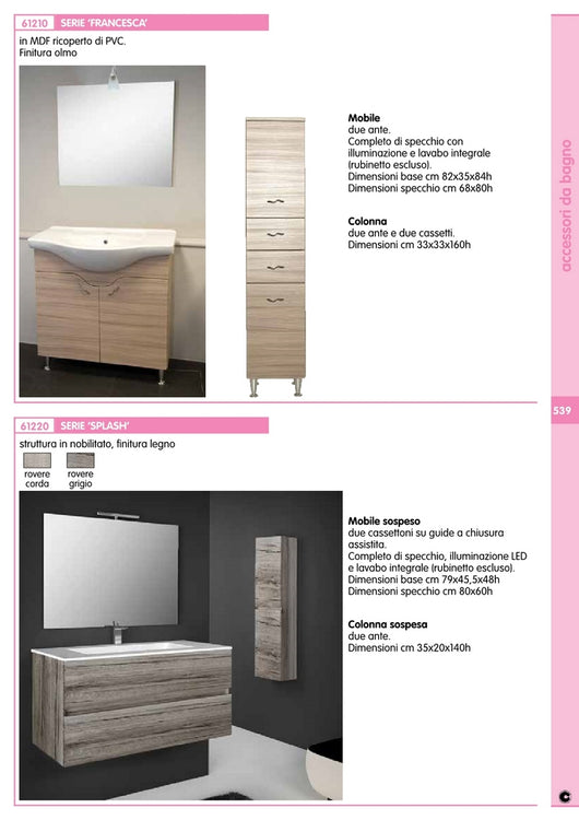 colonna bagno francesca 2 ante +2 cassetti olmo 92890