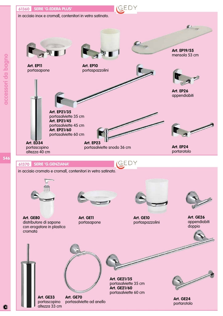 gedy ge21 genziana portasalviette 35 cromo 60156