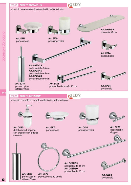 gedy ep2145 edera portasalviette 45 cromo 38219