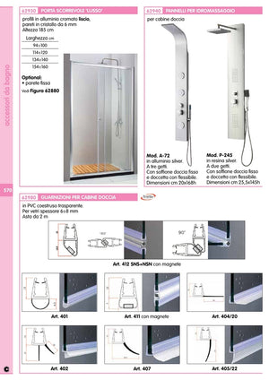 4pz guarnizione per box doccia 2 m mod.412 sns+nsn 24311