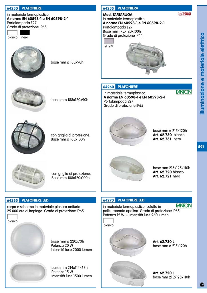 fme art.62.720 plafoniera ovale bianco 21860