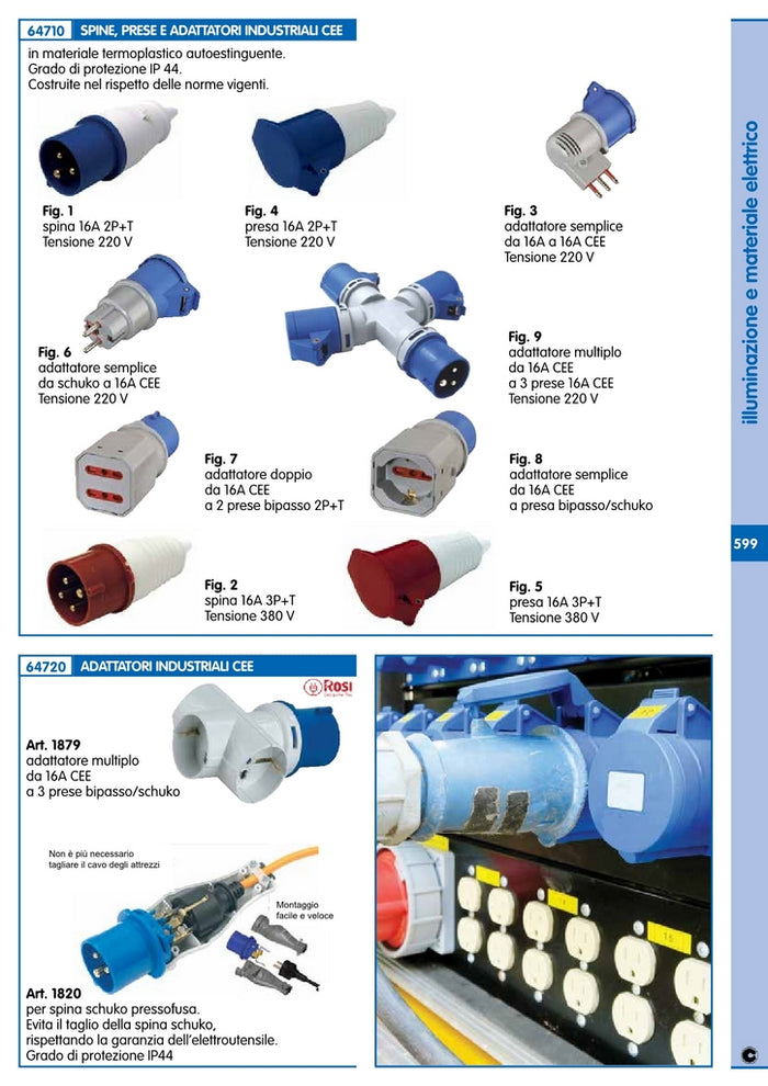 10pz presa industriale 16a 3 poli+terra 380 v figura 5 83995