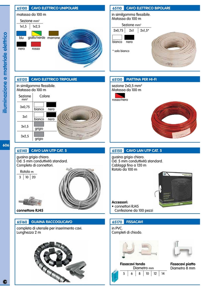 cavo lan utp rj45 cat.5 colore grigio chiaro, cablaggi fino a 120 mt,rotolo mt 100 10146