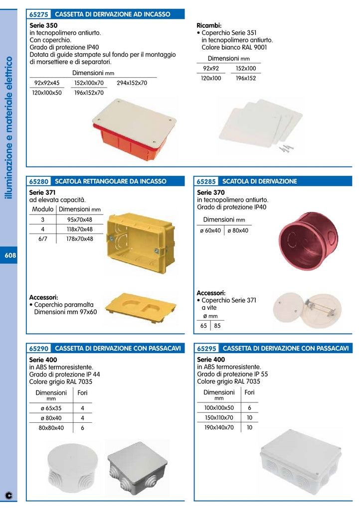 Scatola Derivazione Stagna Ip44 Diametro 80X40