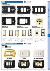 tondo' placca mod.magic in termoplastica,presa schuko + modulo,colore oro cod:ferx.5933.s