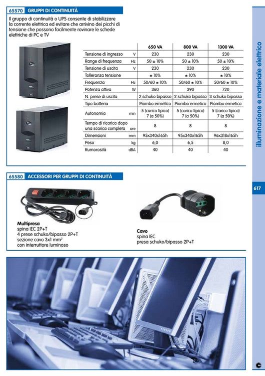 gruppo di continuita' 650 va/290w active cod:ferx.24935