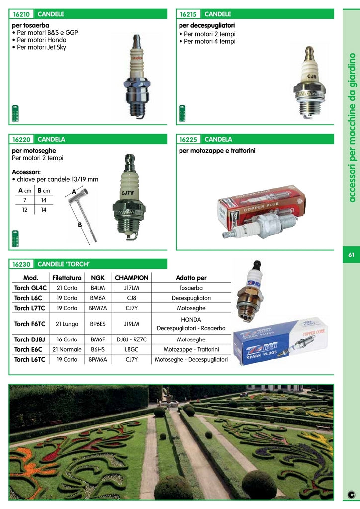 candela per trattorino e motozappa ec21 rn9yc cod:ferx.90171