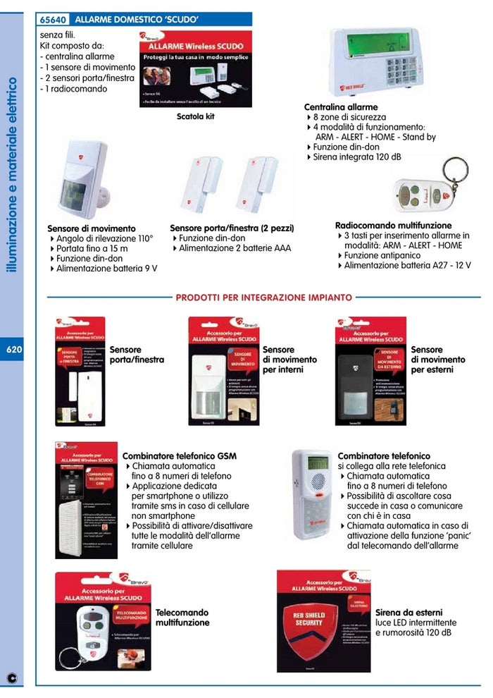 antifurto domestico-sensore movimento x interna 8672