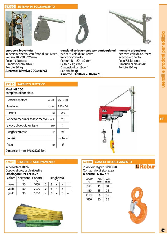 cinghia di sollevamento mm.60 mt.4 2000 kg.verde 7482