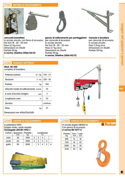 cinghia di sollevamento mm.30 mt.2 1000 kg.viola 7410