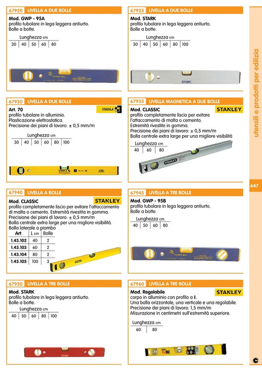 livella a 2 bolle stabila art.70 30 cm 11343