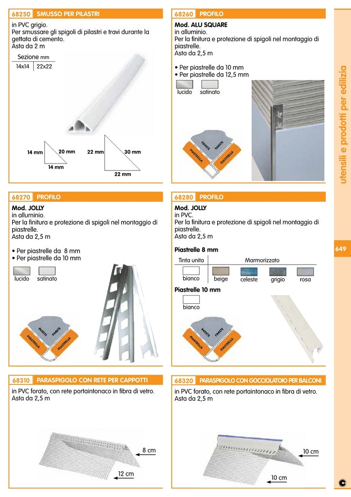 5pz profilo jolly pvc 10x2,5 bianco cod:ferx.12899