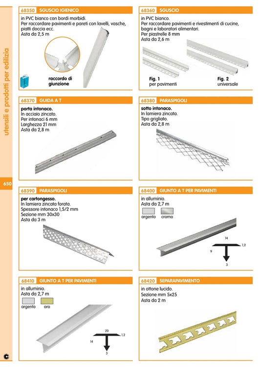 20pz paraspigolo sotto intonaco zinc per cartong 300 cm 6878