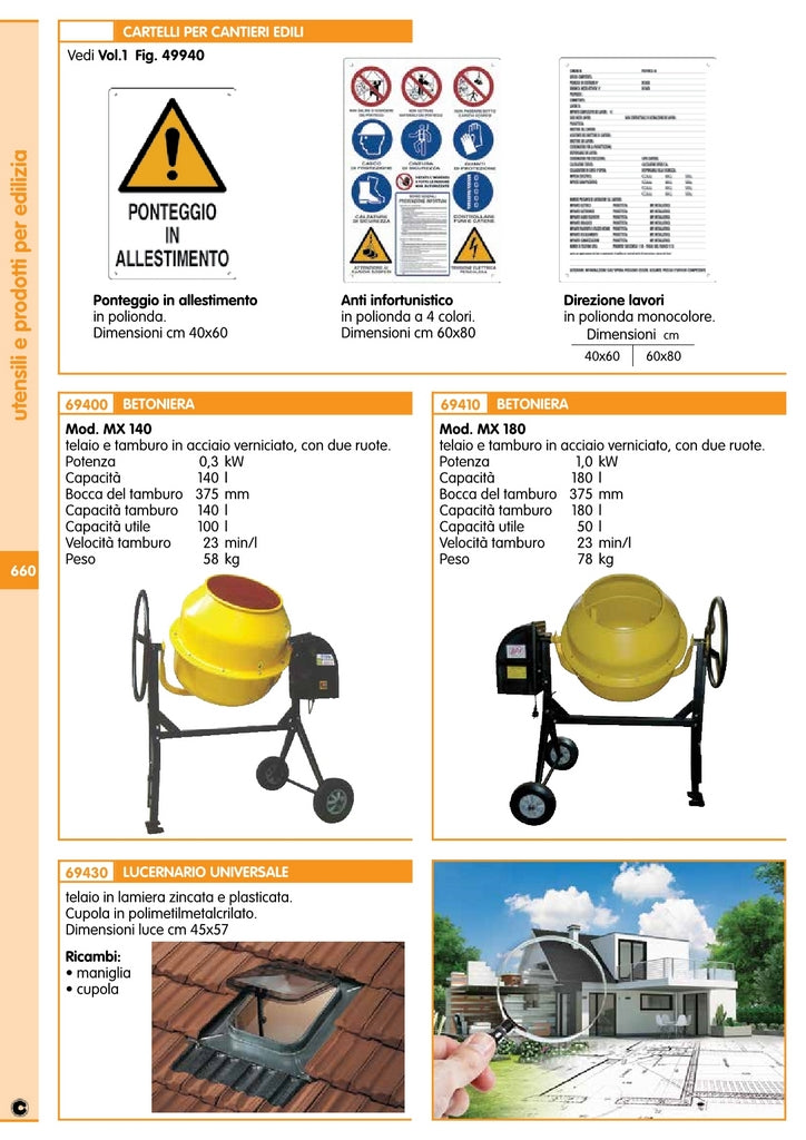 betoniera motorizzata mod.mx lt.140 2492