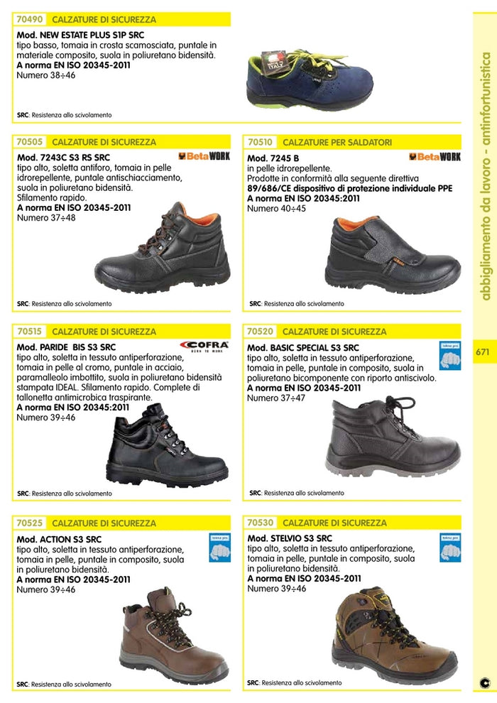 scarpe alte antiforo "beta" n.42 92246