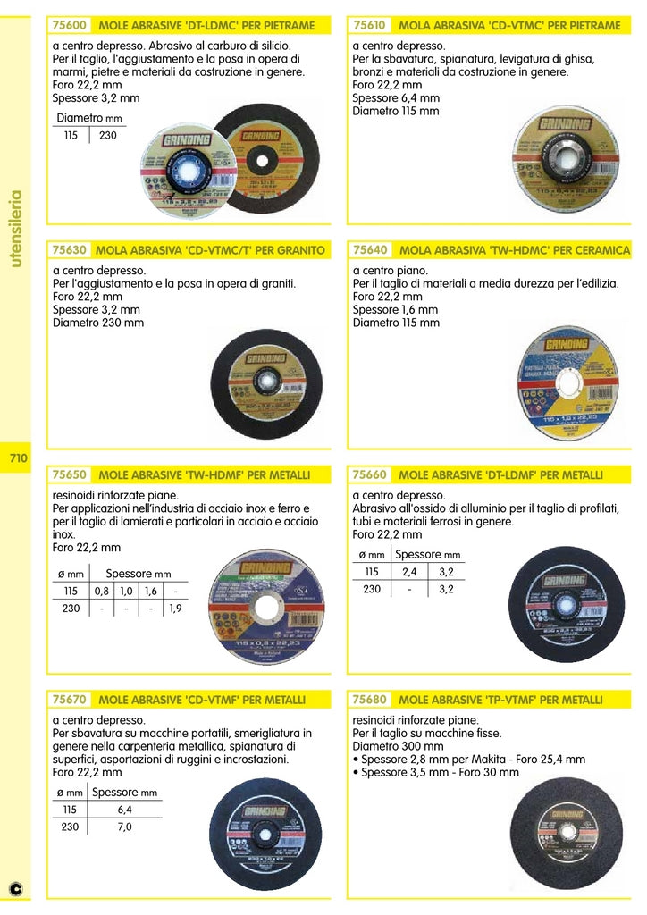 50Pz Grinding Minidisco Per Marmo Diametro 115Mm Spessore 3,2Mm