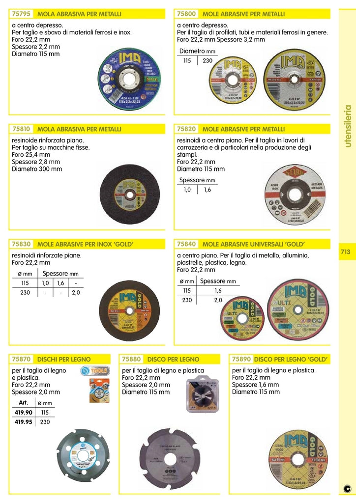 25Pz Minidisco X Ferro Ima Taglio/Sbavo Diametro 115X2,2