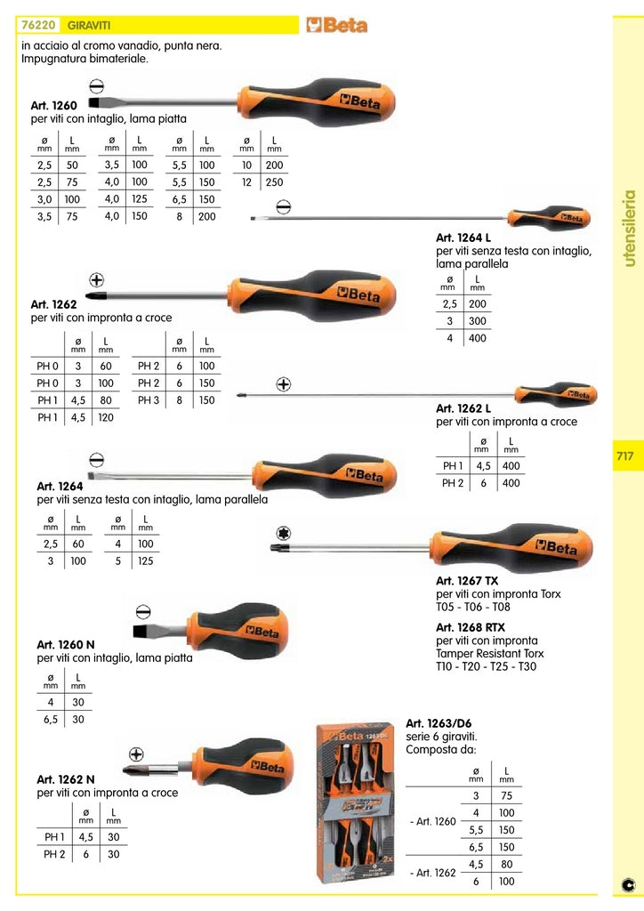 5Pz Beta Art. 1267Tx Giraviti Torx T05