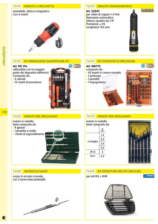 1Pz Set 5 Estrattori Per Viti Spezzate 1-5