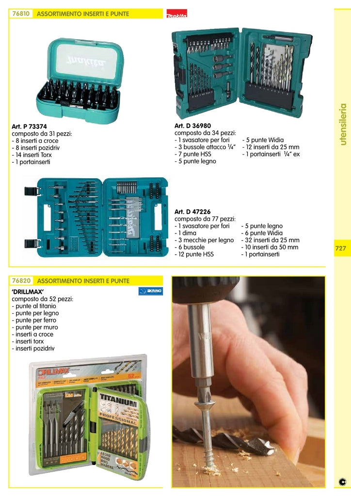 makita kit inserti e punte pz 34 d36980 93013