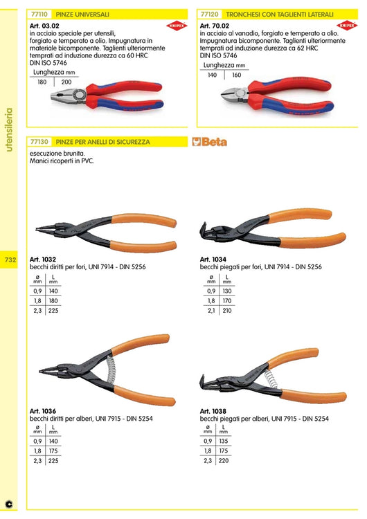 knipex tronchese tagl.diag. art. 70.02 mm 160 92363