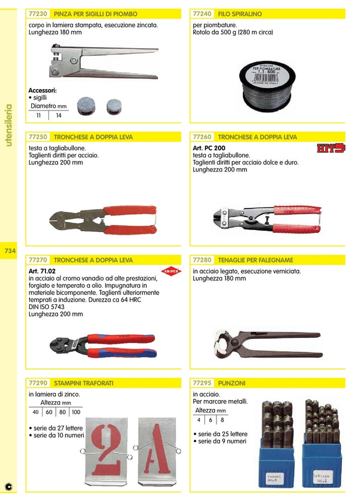 stampini traforati 10 numeri mm. 40 1617