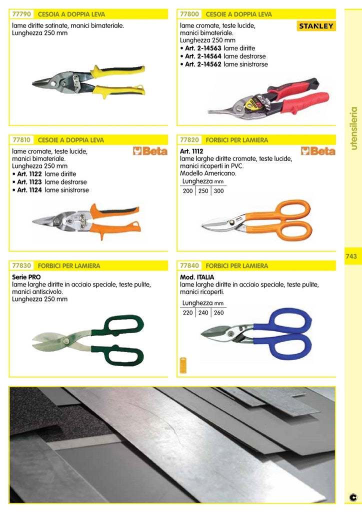 beta art. 1112 forbici per lamiera mm.250 cod:ferx.6723