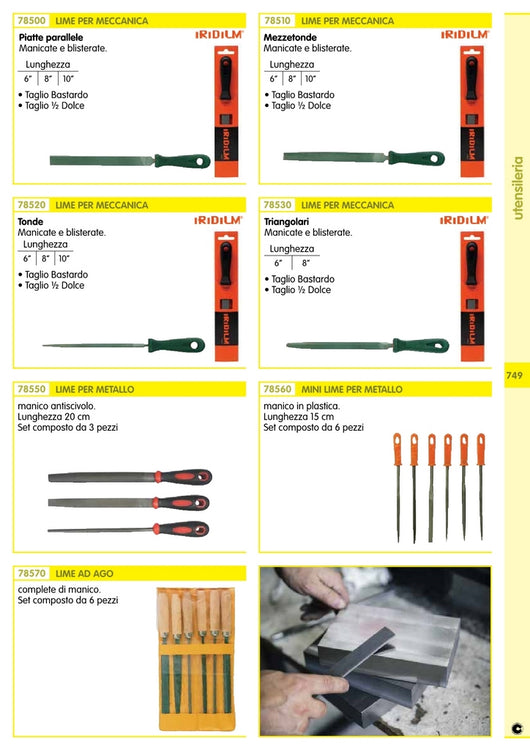 Lima 1/2 Tonda Taglio Bastardo Gr. 8 Manicate E Blisterate