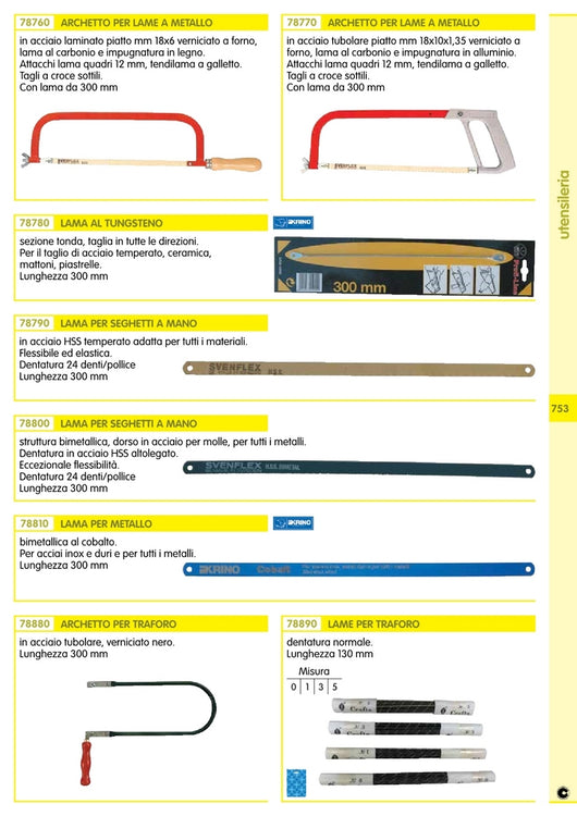 12Pz Confezione 12 Lame Traforo Dentatura Normale Lunghezza 120Mm Misura 1