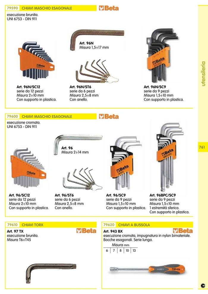 5Pz Beta Art. 97Tx Chiave Impronta Torx T15