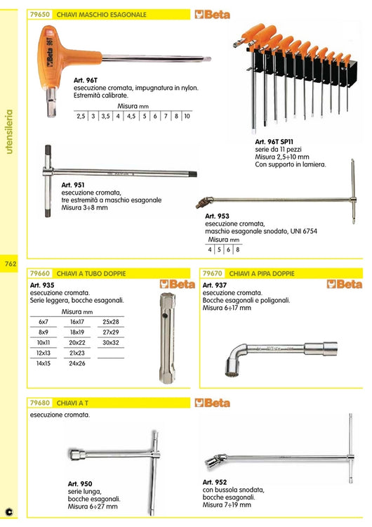 Beta Art. 952 Chiave A T Con Bussola Snodata Mm.14