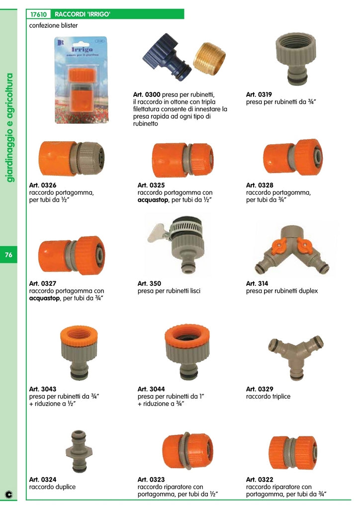 12blister irrigo art. 3043 presa per rubinetti 3/4+1/2 10686