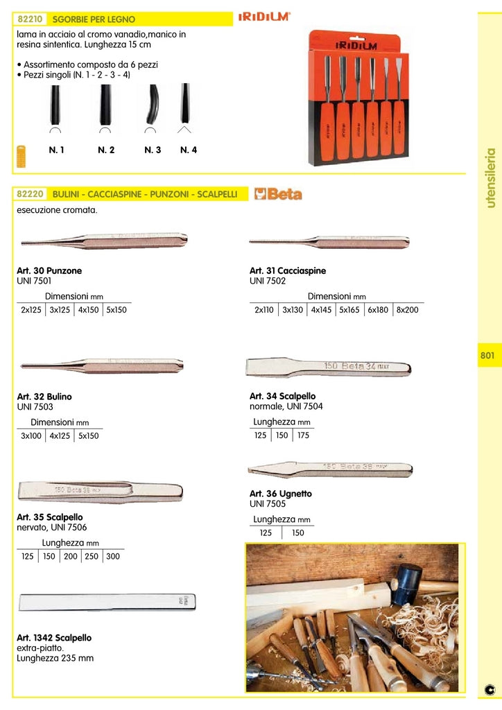 Beta Art. 31 Cacciaspine In Acciaio Dimensioni Mm 3X130