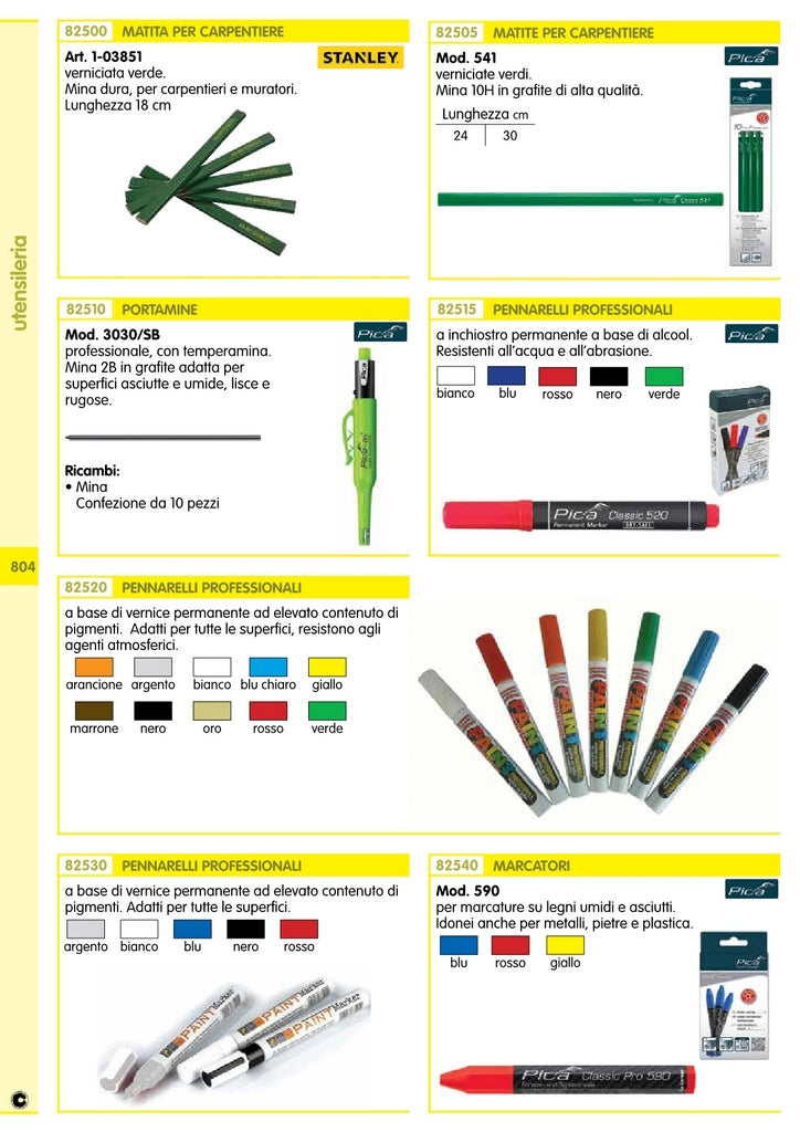 60pz st matita verde per carpentiere art. 1.03.851 lunghezza 18 cm cod:ferx.10067