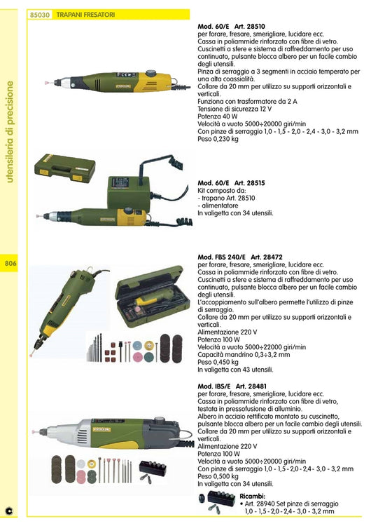 Proxxon 28515 Trapano Con Trasformatore+34 Utensili