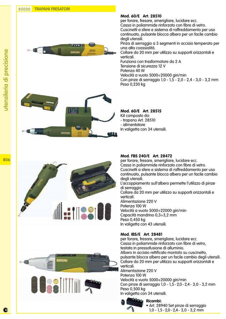 Proxxon 28515 Trapano Con Trasformatore+34 Utensili