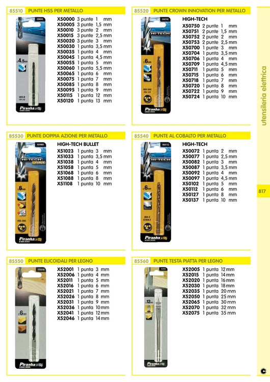 piranha/stanley x50711 1 punta crown dimensioni mm 5 10356