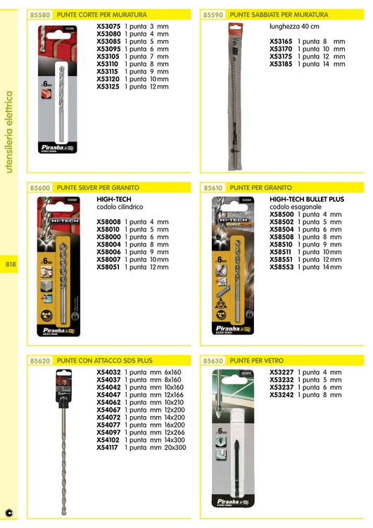 piranha/stanley x54097 1 punta sds plus dimensioni mm 12x260 11795