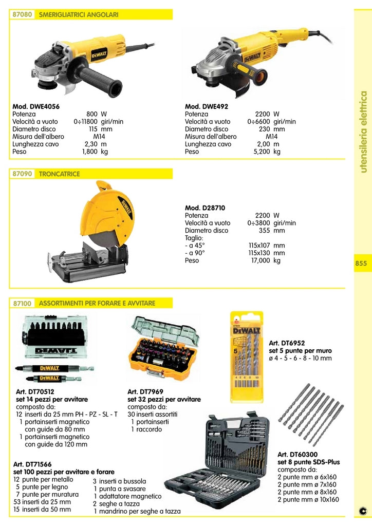 dewalt troncatrice w2200 mm.355 d28700 cod:ferx.45427