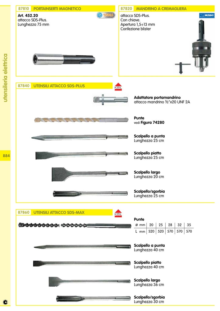 Scalpello A Taglio Sds Plus Mm.250 X Tassellatore