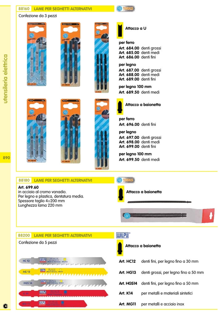 Poggi Art. 686.00 3 Lame X Seghetti Alternativi A Denti Fini