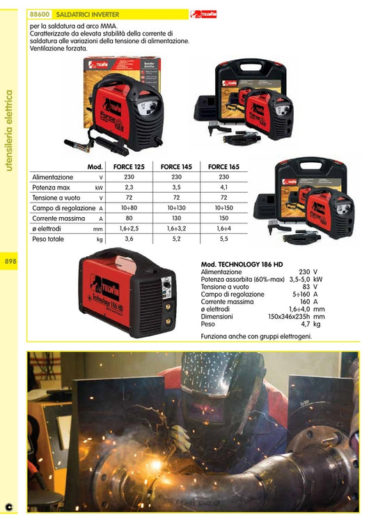 saldatrice inverter force 145+kit+val.plast. cod:ferx.31105