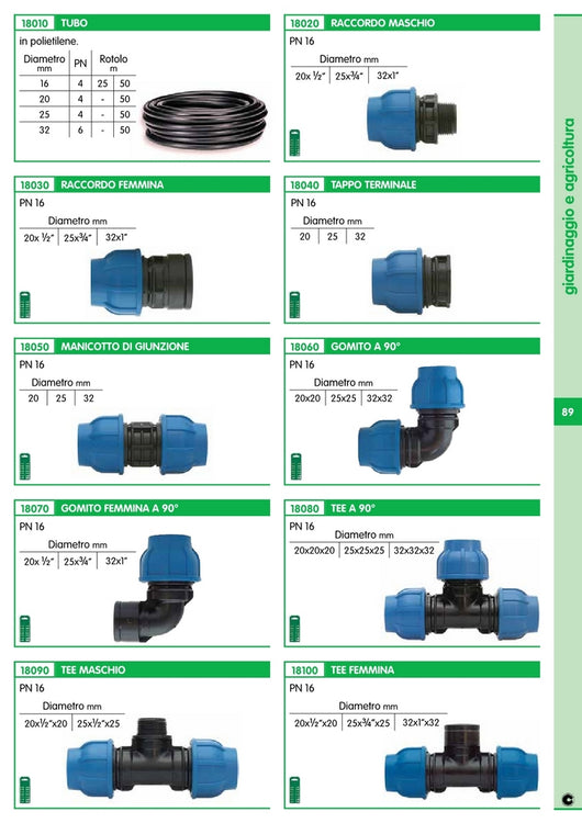 10pz raccordo nylon manicotto giunzione 32 mm 4255