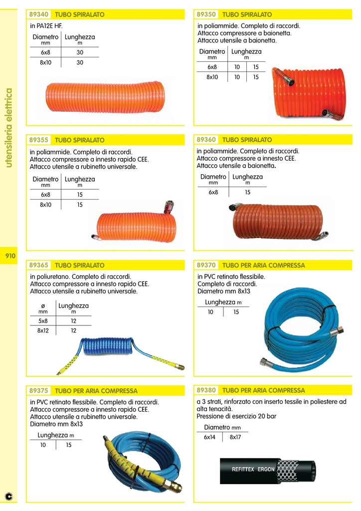 tubo pvc raccordo x aria compressa 8x13 mt.10 femmina 1/4 50025