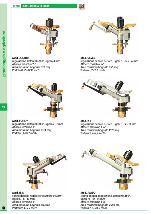 irrigatore a settore ibis 1f 19416