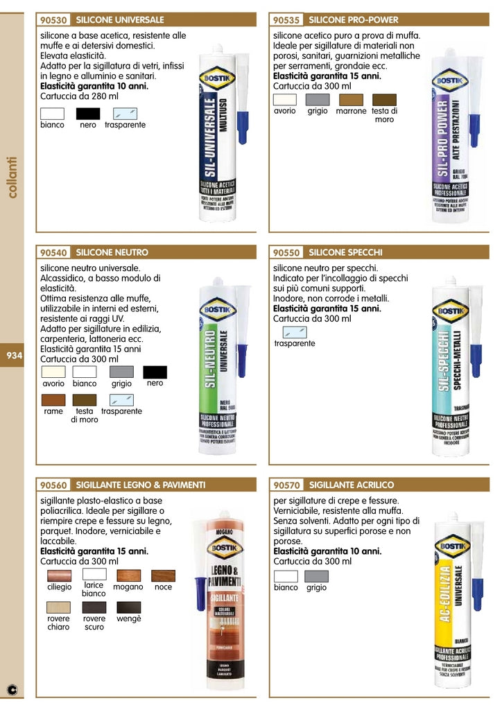 12pz bostik cartuccia sil-universale nero ml.280 cod:ferx.60111