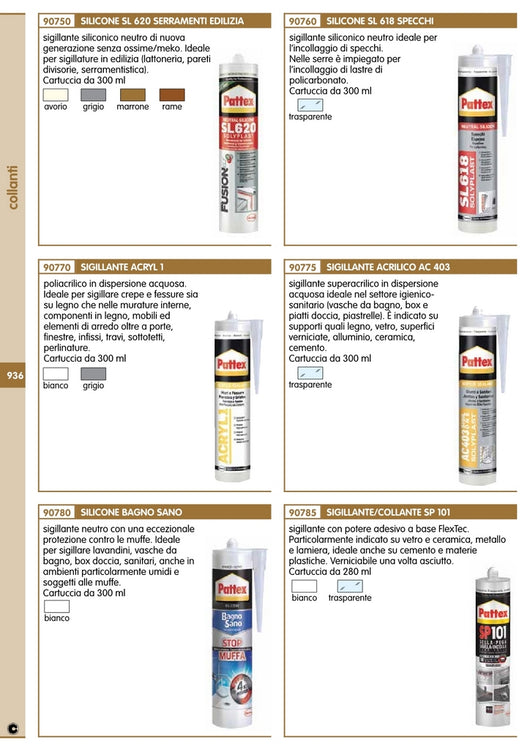 silicone per specchi trasparente sl618 ml.300 7987