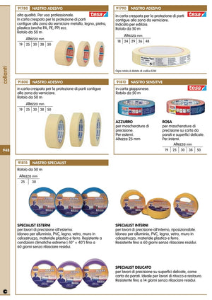 96pz nastro mascher. edilizia tesa mm.19(ml.50) cod:ferx.3020